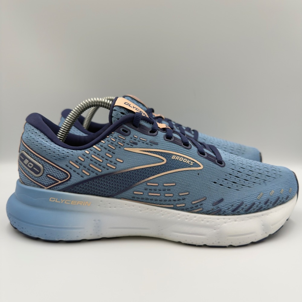 Brooks Glycerin 20 Womens Size 10 Running Shoes 1203691B478 Blue Peach